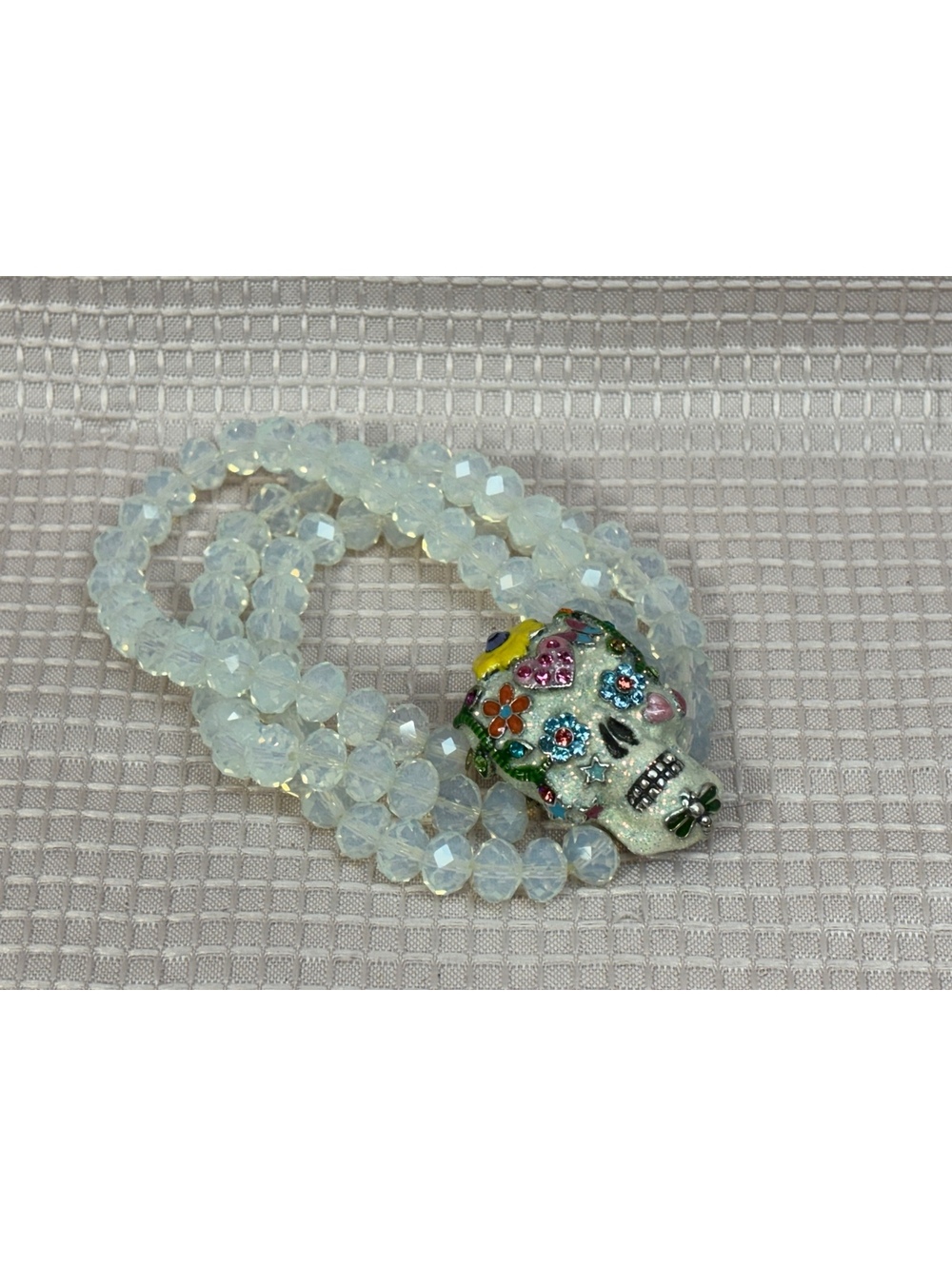 Kirks Folly Sugar Skull Beaded Stretch Bracelet J351501 QVC